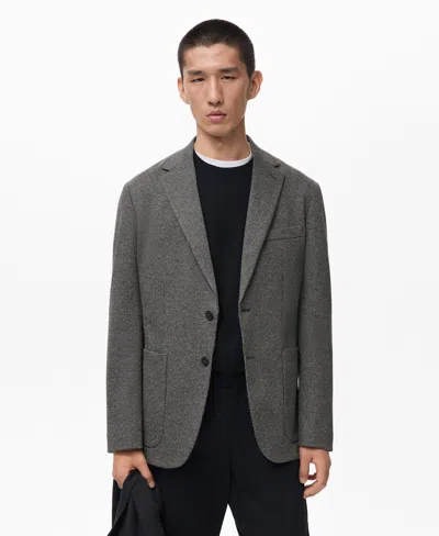 Mango Men's Slim Fit Microstructure Blazer In Gray