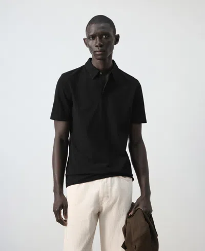 Mango Men's Slim Fit Pique Polo Shirt In Black