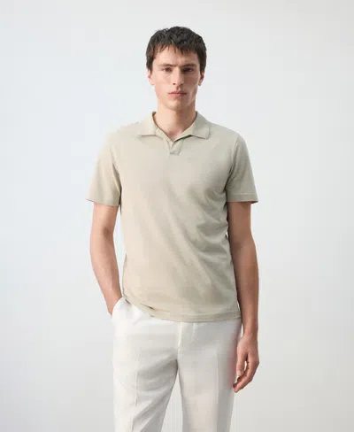 Mango Men's Slim Fit Pique Polo Shirt In Neutral