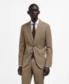Mango Mens Prince Of Wales Slim Fit Suit In Medium Brown