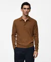 Mango Cotton Blend Polo Sweatshirt In Medium Brown
