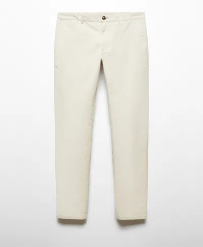Mango Men's Slim Fit Serge Chino Trousers In Off White