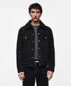 Mango Men's Slim-fit Shearling-effect Lining Denim Jacket In Black Denim