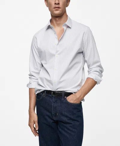Mango Men's Slim-fit Striped Cotton Shirt In White