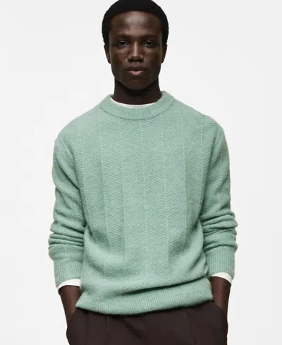 MANGO MEN'S SLIM-FIT STRUCTURED KNIT SWEATER