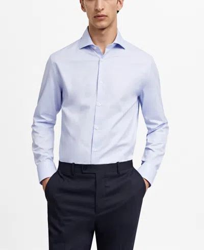 Mango Men's Slim Fit Structured Dress Shirt In Sky Blue