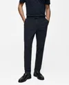 Mango Slim Fit Virgin Wool Suit Pants In Dark Navy