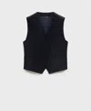 Mango Paris Superslim Fit Stretch Suit Vest In Blue