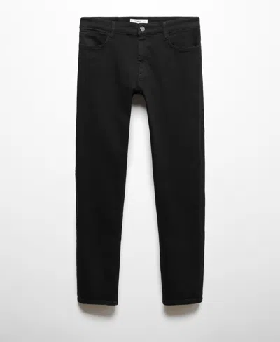 Mango Men's Slim Fit Ultra Soft Touch Patrick Jeans In Black Denim
