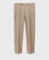 Mango Slim Fit Virgin Wool Dress Pants In Medium Brown