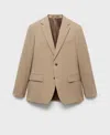 Mango Turin Solid Wool Sport Coat In Beige