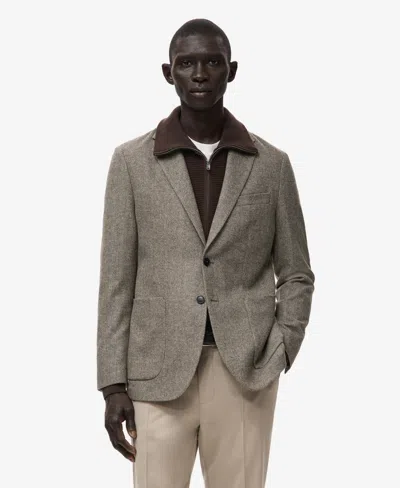 Mango Men's Slim Fit Wool Blend Blazer In Pattern