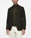 Mango Men's Slim-fit Wool-blend Blazer In Khaki