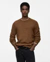 Mango Men's Slim-fit Wool-blend Knit Sweater In Medium Brown