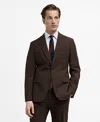 Mango Men's Slim-fit Wool Suit Blazer In Brown