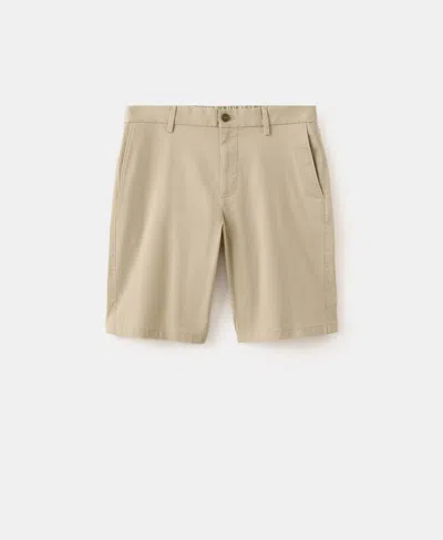 Mango Men's Slim-fit Chino Cotton 10.12" Bermuda Shorts In Neutral