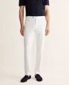 Mango Slim Fit Stretch Cotton Pants In White
