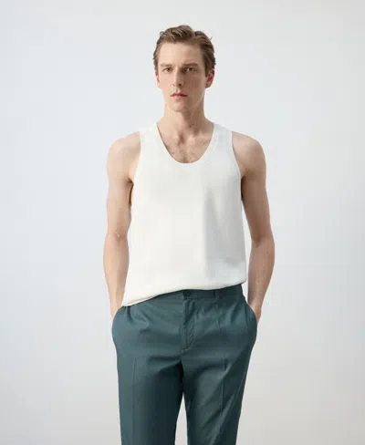 Mango Men's Slim-fit Cotton Tank Top In White