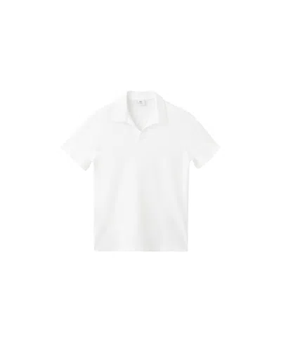 Mango Men's Slim-fit Cotton-blend Pique Polo Shirt In White