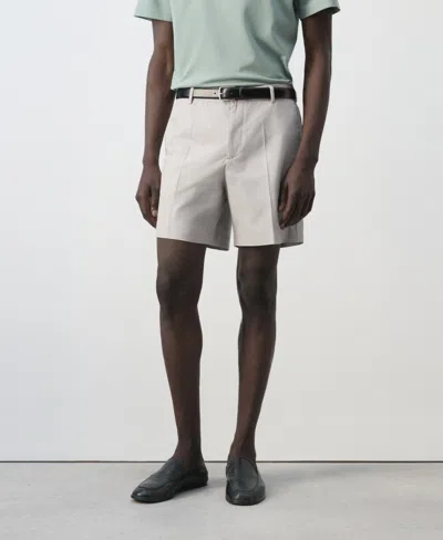 Mango Men's Slim-fit Cotton-lyocell 6.69" Bermuda Shorts In White