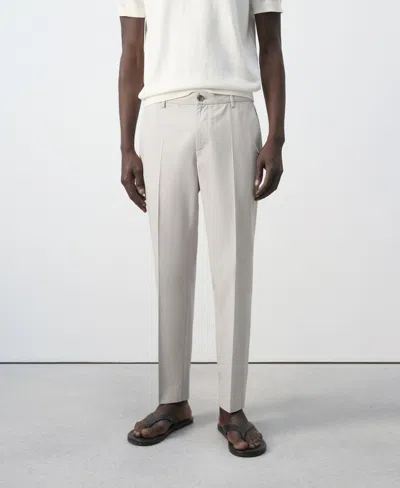 Mango Men's Slim-fit Cotton-lyocell-blend Pants In Gray