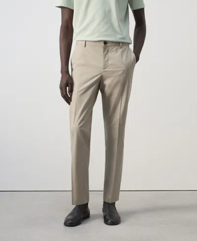 Mango Men's Slim-fit Cotton-lyocell-blend Pants In Medium Brown