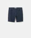 Mango Denim Bermuda Shorts In Blue