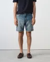 Mango Slim-fit Denim Bermuda Shorts In Blue