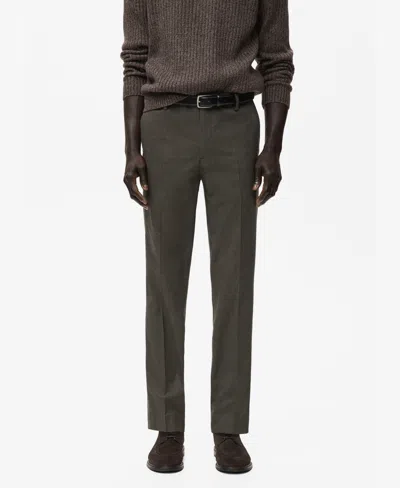 Mango Men's Slim-fit Flannel Pants In Chocolate