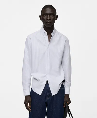 Mango Men's Slim-fit Kodak-striped Cotton Shirt In White