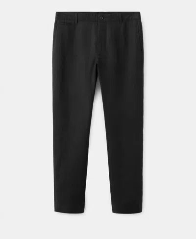 Mango Men's Slim-fit Linen Pants In Black
