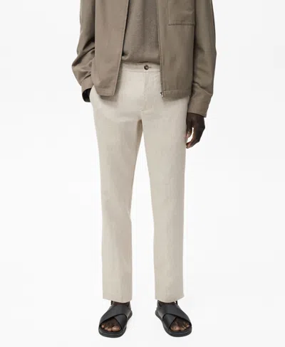 Mango Men's Slim-fit Linen Pants In Ecru