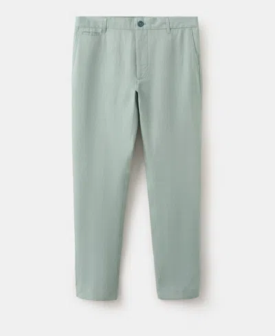 Mango Men's Slim-fit Linen Pants In Emerald Green