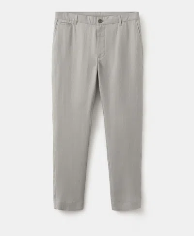 Mango Men's Slim-fit Linen Pants In Light Heather Gray