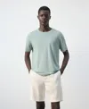 Mango Slim-fit Linen-blend T-shirt In Green