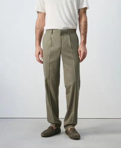 Mango Men's Slim-fit Linen-lyocell-blend Pants In Green