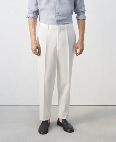 Mango Men's Slim-fit Lyocell-linen-blend Suit Pants In White