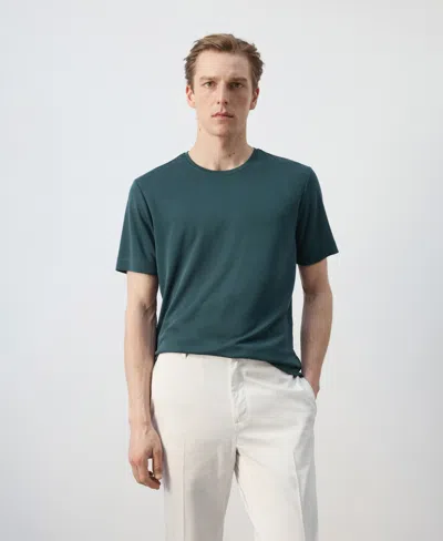 Mango Men's Slim-fit Short-sleeved T-shirt In Green