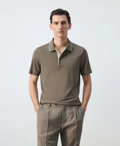 Mango Men's Slim-fit Solid Polo Shirt In Brown