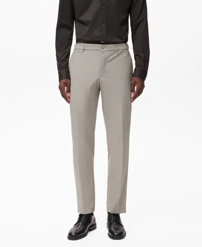 Mango Men's Slim-fit Thermoregulating Pants In Light,pastel Gray