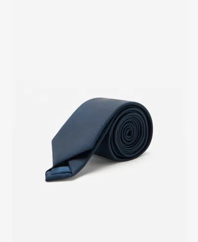 Mango Men's Smooth Micro-structured Tie In Blue