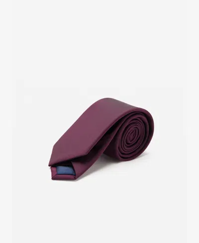 Mango Men's Smooth Micro-structured Tie In Burgundy