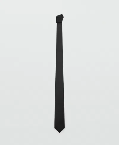 Mango Men's Smooth Micro-structured Tie In Black