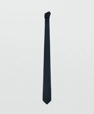 Mango Men's Smooth Micro-structured Tie In Navy