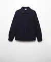 Mango Men's Snap Buttons Overshirt In Dark Navy