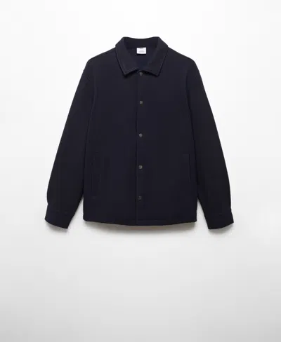 Mango Men's Snap Buttons Overshirt In Dark Navy