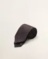 Mango Men's Solid Linen-silk-blend Tie In Black
