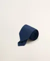 Mango Men's Solid Linen-silk-blend Tie In Blue