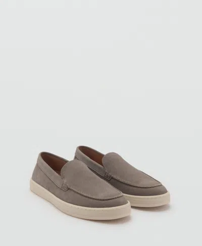 Mango Men's Split Leather Shoes In Gray