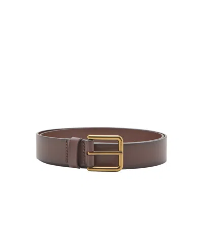 Mango Men's Square Buckle Belt In Leather